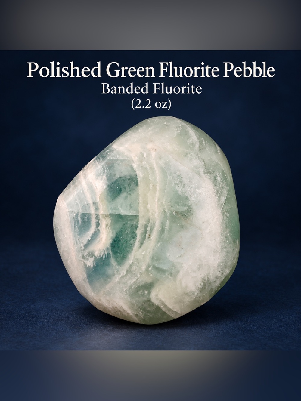 Polished Green Fluorite Pebble | Banded Fluorite 2.2 oz